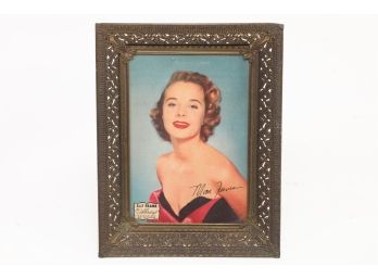 1950's Metal Frame For 5' X 7' Picture With Original Promotional / Insert Photo Of Mima Freeman