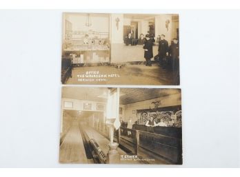 2 Early 1900's RPPC's Of Norwich Connecticut Retail Interiors