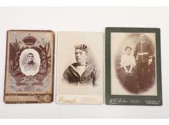 3 Circa 1870's Album Cabinet Cards Of British Servicemen