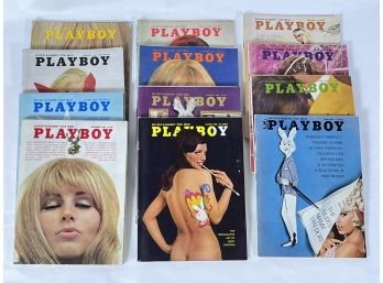 12 Issues 1964, 1968 And 1969 Playboy Magazines