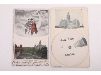 2 Unique Early 1900's Hartford CT Postcards