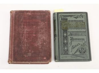 2 Late 1800's Early 1900 School Books 1894 History Book Is Promotional Sample Copy