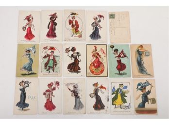 16 Early 1900's University Girl Postcards