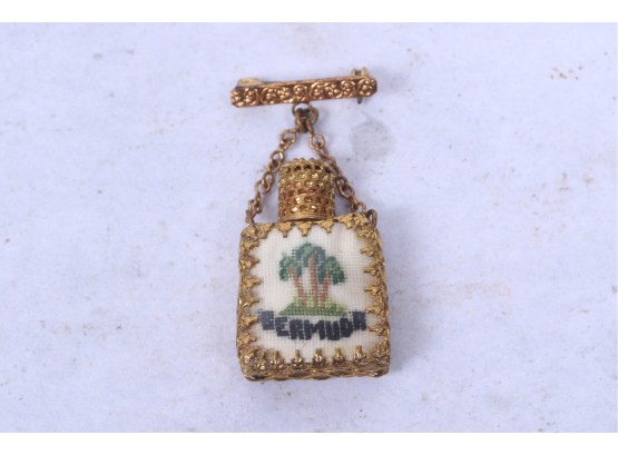 Vintage Pin/brooch Small Perfume Bottle From Bermuda