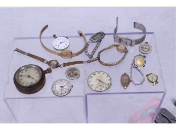 Group Of Antique Wrist Watches And Movements - Mostly Swiss