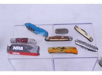 Group Of Vintage Pocket Knives Including New NRA Knife