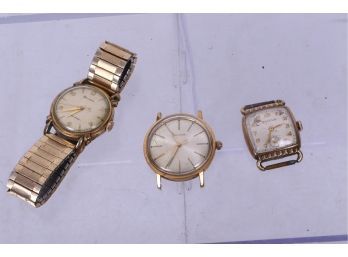 3 Vintage Bulova Swiss Men's Wrist Watches