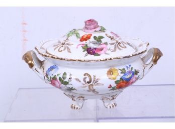 Beautiful Antique  Small Hand Painted  Porcelain Tureen