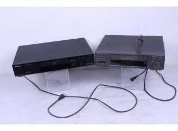 Vintage DVD Player And JVC  VHS Video Player