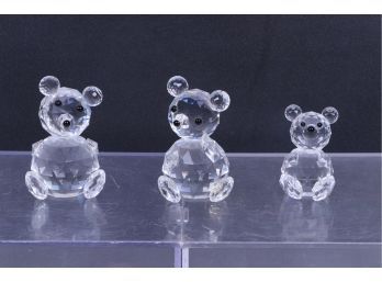 3 Swarovski Crystal Teddy Bear Figurines