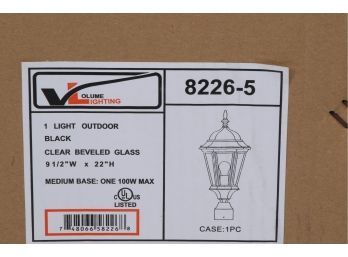 Volume Lighting 1-Light Black Outdoor Post Mount, Black 8226-5 Clear Beveled