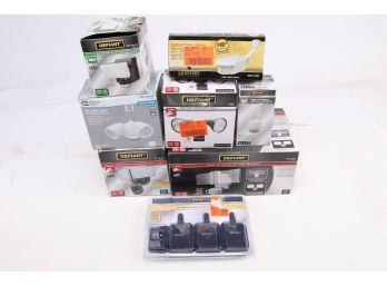 Large Group Of Outdoor Security Lights And Accessories