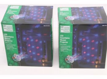 2 Home Accents Holiday LED Snowflakes Illusion Projector New