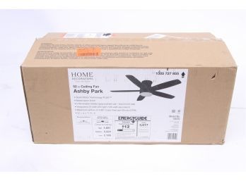 Home Decorators Collection Ashby Park 52 In. Color Changing Integrated LED Matte Black Indoor Ceiling Fan