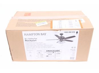 Hampton Bay Ceiling Fan With Light Kit Downrod/5-Reversible Blade Matte Black