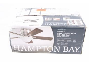 Hampton Bay - Hawkins 44 In. LED Brushed Nickel Ceiling Fan With Light