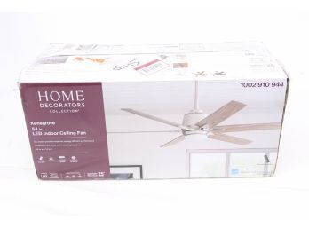 Kensgrove LED Indoor Ceiling Fan 54' Brushed Nickel, Dimmable Light Kit, Remote