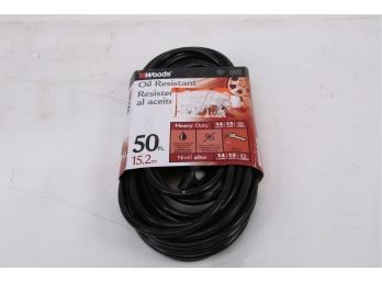 Woods 50-Foot SJTOW Agricultural Outdoor Heavy Duty All- Weather Cord, Black