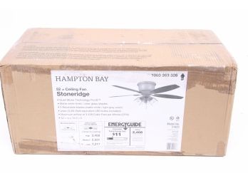 Hampton Bay Stoneridge 52 In. Indoor LED Matte White Hugger Ceiling Fan