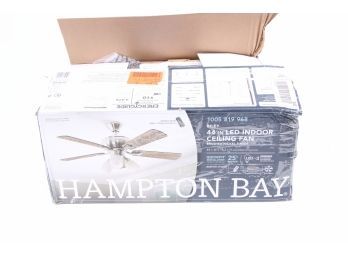 Hampton Bay Riley 44 In. Indoor LED Brushed Nickel Ceiling Fan With Light Kit