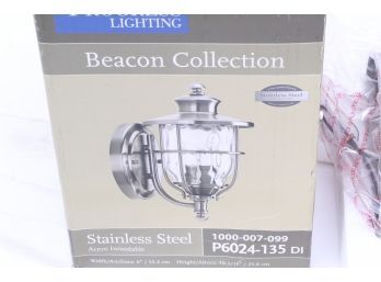 Progress Lighting Beacon 1-light 6 Inch Stainless Steel Outdoor Wall Lantern
