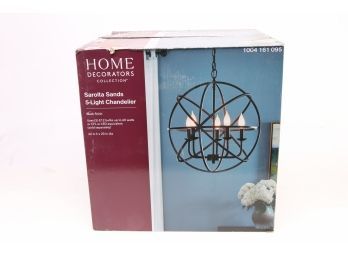 Home Decorators Collection Sarolta Sands 5-Light Black Orb Chandelier