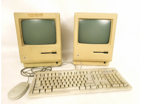 Vintage Apple Computer Monitors, Keyboard And Mouse