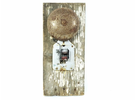Vintage Alarm Bell On Barn Wood