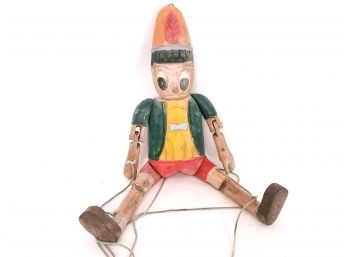 Vintage 15' Wooden Pinocchio Marionette Figure
