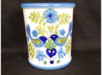 Italian Ceramic Love Birds Vase Planter