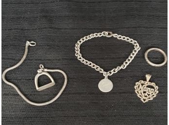 4 Mixed Sterling Silver Pieces 17.2 Grams