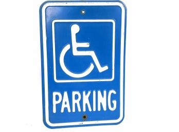 Embossed Vintage Handicapped Parking Street Sign
