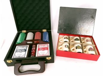 Gift Sets, Poker Cards And Shields Fifth Ave Ceramic Jiggers Shot Glasses