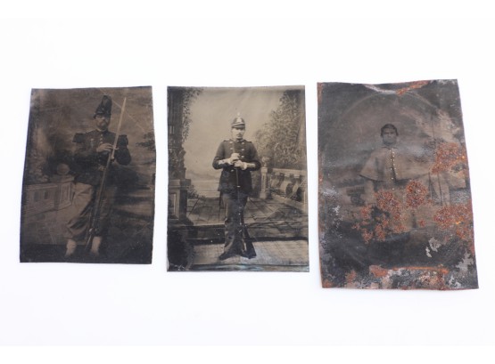 1800's Tintypes Of Military Men Including Civil War Soldier