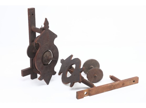 2 1893 Columbian Exposistion Souvenir Wood Clocks 1 Complete 1 Parts