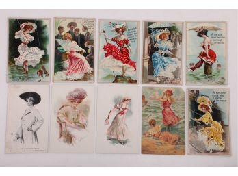 10 Early 1900's Postcards - Beautiful Women