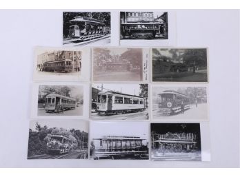 11 1920-30's Trolley Postcards - Mixture RPPC & Prints