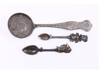 All Early 1900's - 2 Spoon Pins & 1901 Buffalo NY World's Fair Souvenir Spoon