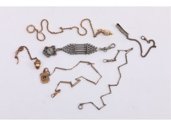 6 Assorted Early 1900's Watch Chains