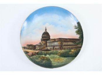 Early 1900 Hand Painted U.S. Captal Souvenir Plate Made In Germany