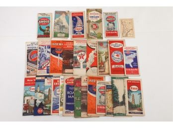 Large Lot Of Vintage Road Maps Mostly Oil Companies