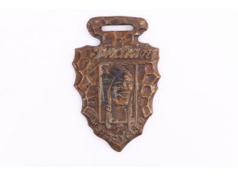 Fantastic Early 1900's Indian Motorcycle Bronze Watch Fob