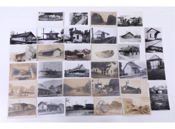 26 Early 1900's  RPPC's - Railroad Stations