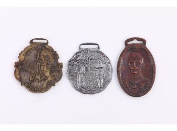 3 Misc. Early 1900's Pocket Watch Fobs