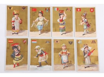 8 Nations Of The World Victorian Trade Cards