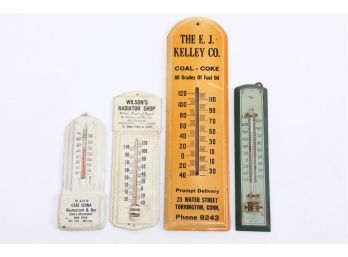 4 Vintage Thermometers, 3 Advertising 1 Taylor