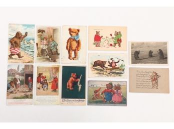 11 Early 1900's Teddy Bear Theme Postcards