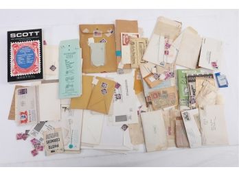 Large Lot Of Loose Stamps And Other Stamp Collecting Materials Inc 1981 Scott Guide