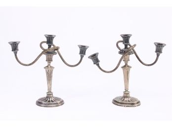 Pair Of Vintage Silverplate Candelabras By L.B.S Co