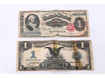 Pair Of 1886 & 1891 $1 US Silver Certificates